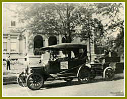 Early tree trimming service truck